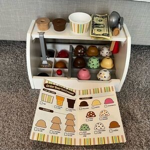 Complete Set-Melissa & Doug Wooden Scoop and Serve Ice Cream Counter